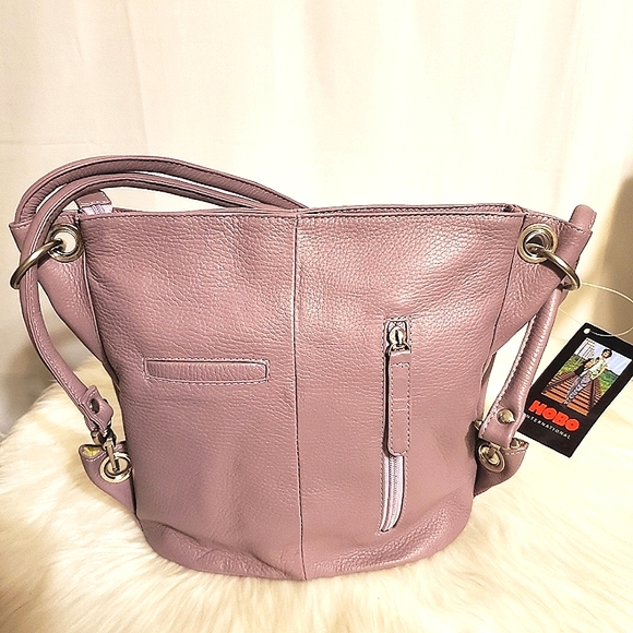 NWT HOBO Int'l Nifty Pebbled Lilac Leather Shoulder Bag - Picture 7 of 9